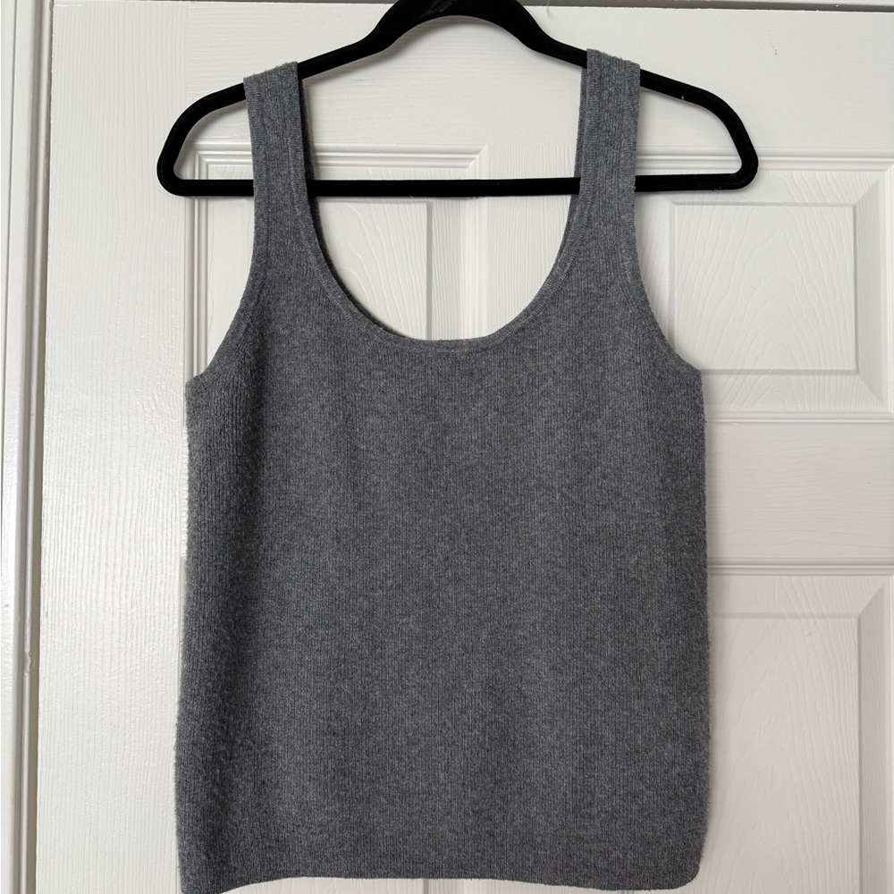 Gray Sleeveless Knit Top
